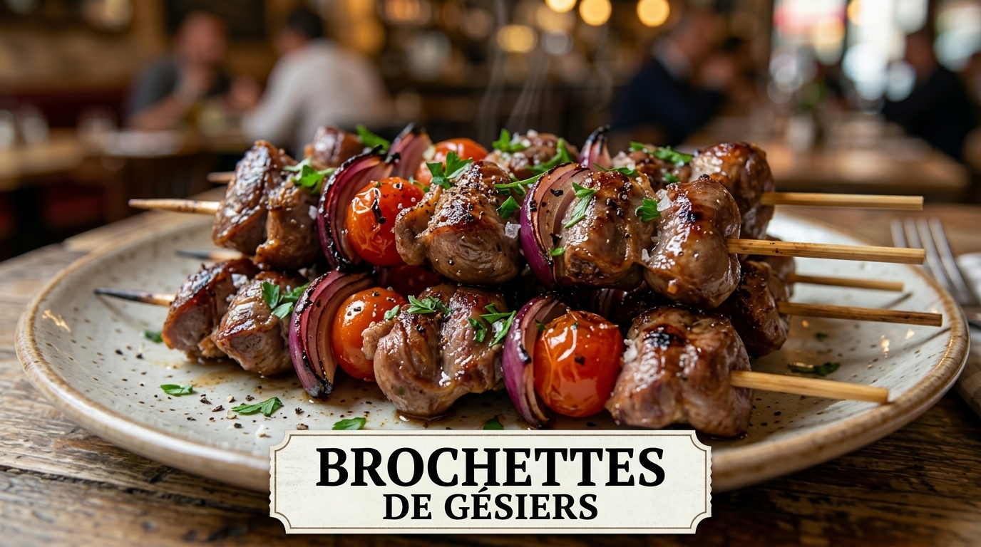 Brochette de gésier au gingembre