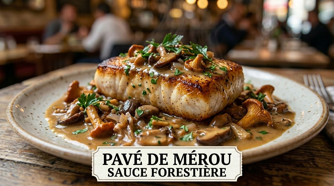 Pavé de mérou sauce forestière